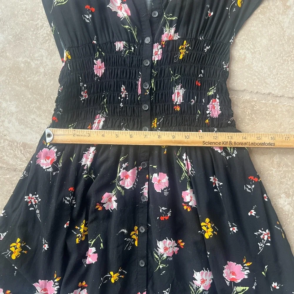 Free‎ People Mini Floral Print Boho Dress - Size XS - Elastic Waist